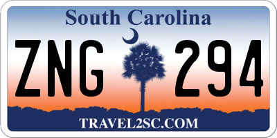 SC license plate ZNG294