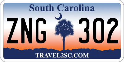 SC license plate ZNG302