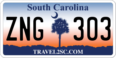 SC license plate ZNG303