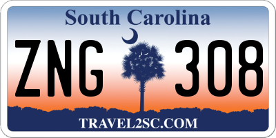 SC license plate ZNG308