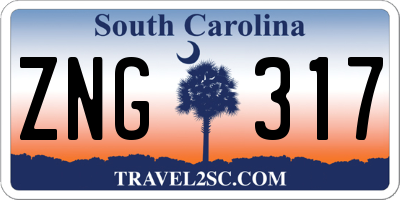 SC license plate ZNG317