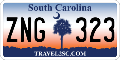 SC license plate ZNG323