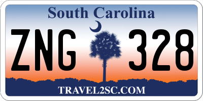 SC license plate ZNG328
