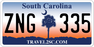 SC license plate ZNG335