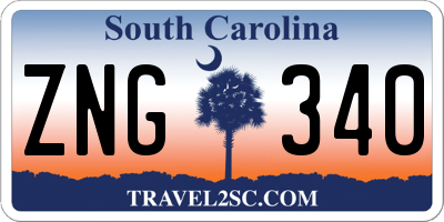 SC license plate ZNG340