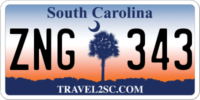 SC license plate ZNG343