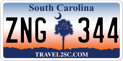 SC license plate ZNG344