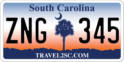 SC license plate ZNG345