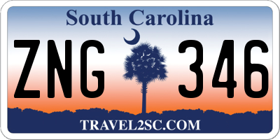 SC license plate ZNG346