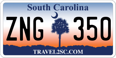 SC license plate ZNG350