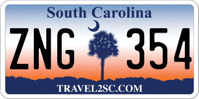 SC license plate ZNG354