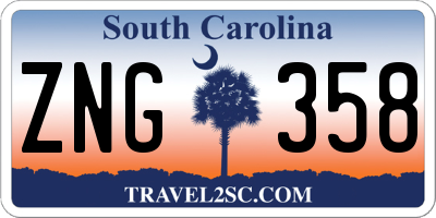 SC license plate ZNG358