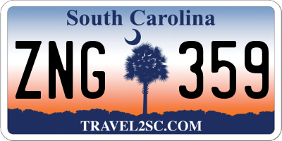 SC license plate ZNG359