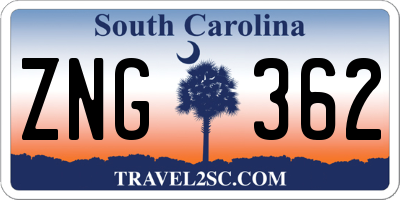 SC license plate ZNG362