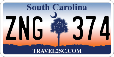 SC license plate ZNG374