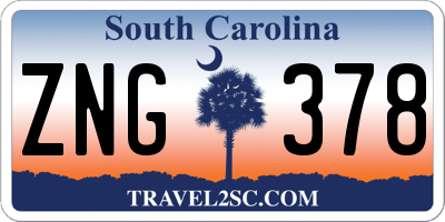 SC license plate ZNG378