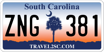 SC license plate ZNG381