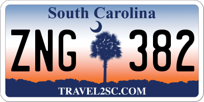SC license plate ZNG382