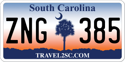 SC license plate ZNG385