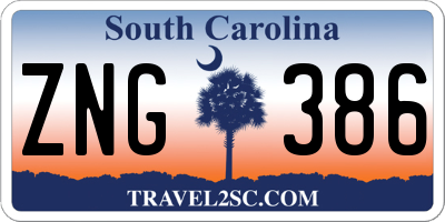 SC license plate ZNG386