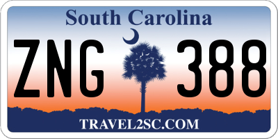 SC license plate ZNG388