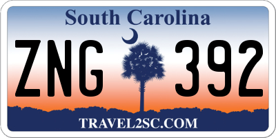 SC license plate ZNG392