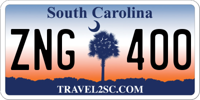 SC license plate ZNG400