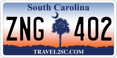 SC license plate ZNG402
