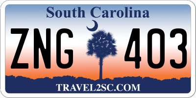 SC license plate ZNG403