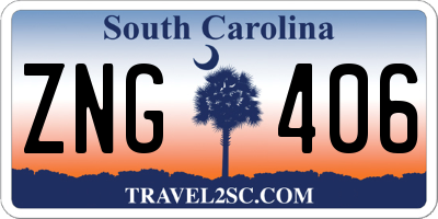 SC license plate ZNG406