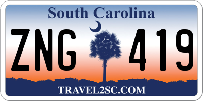 SC license plate ZNG419