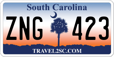 SC license plate ZNG423