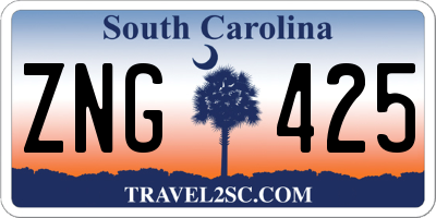 SC license plate ZNG425