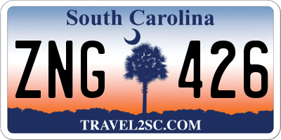 SC license plate ZNG426
