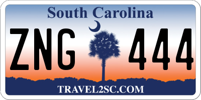 SC license plate ZNG444