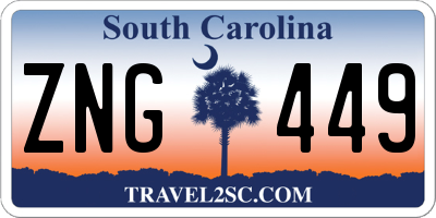 SC license plate ZNG449