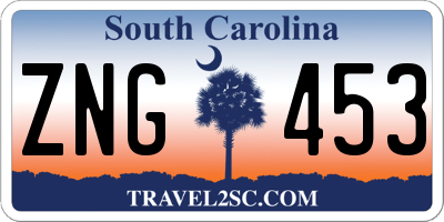 SC license plate ZNG453