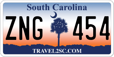 SC license plate ZNG454
