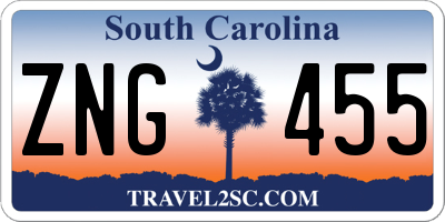 SC license plate ZNG455