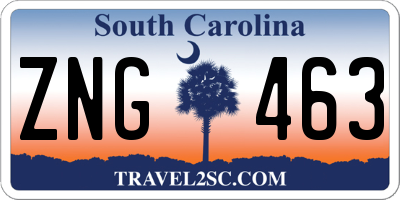 SC license plate ZNG463