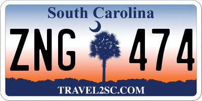 SC license plate ZNG474