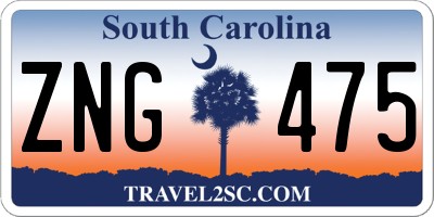 SC license plate ZNG475
