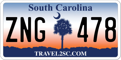 SC license plate ZNG478