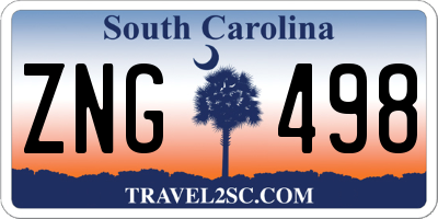 SC license plate ZNG498