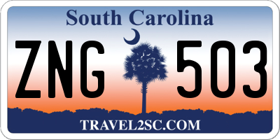 SC license plate ZNG503