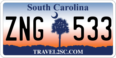 SC license plate ZNG533
