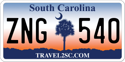 SC license plate ZNG540