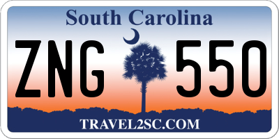 SC license plate ZNG550