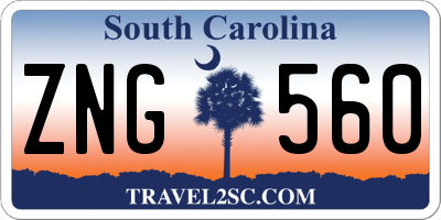 SC license plate ZNG560