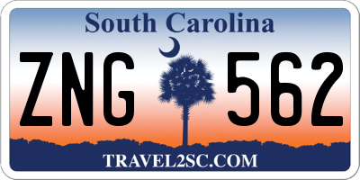 SC license plate ZNG562
